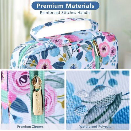 G-LEAF Bible Cover Case/Book Cover, Bible Case for Women Girls, Bible Cover Bags Floral Pattern With Handle Fits for Standard Size Bible, 9.5x6.7x2.5 In