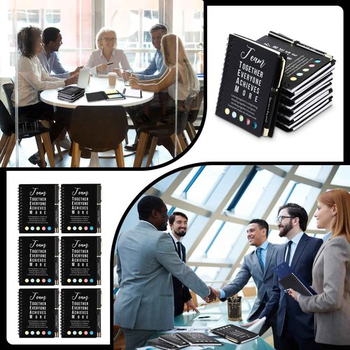Jetec 50 Sets Team Employee Appreciation Gifts Bulk Office Business Inspirational Team Together Spiral Notebooks with Ballpoint Pens Thank You Gifts for Coworker Vet Tech ER Nurses (Black)