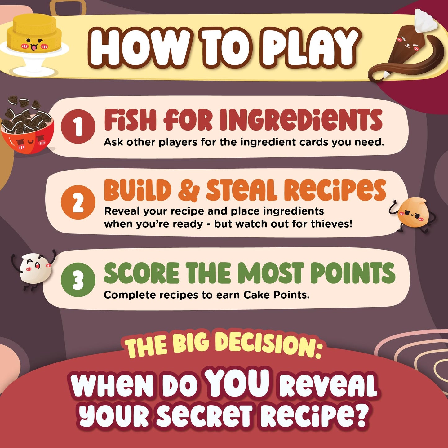 Secret Recipes - Go Fish-Style Strategy Card Game - for Kids, Teens, and Adults - Ages 8+, 2-5 Players