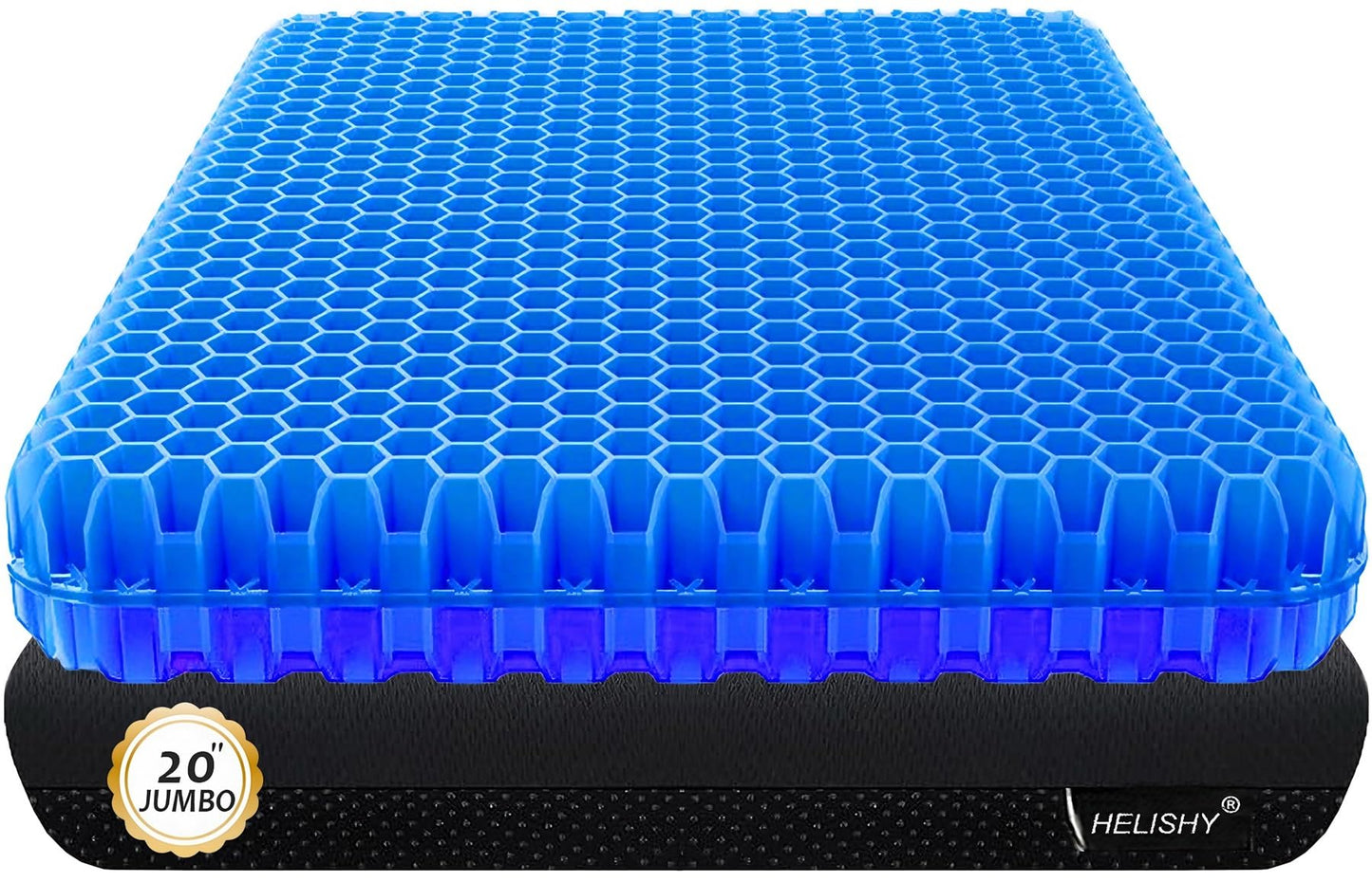 20" Gel Seat Cushion for Long Sitting Pressure Relief - Jumbo & Thick Gel Cushions for Office Chairs - Tailbone Pain Relief Cushion, Sciatica & Back Support, Wheelchair Cushions & Car Seat Cushion