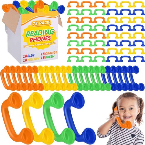 Shappy Bulk Reading Phones for Classroom Auditory Feedback Phone Manipulatives for Preschool Children Accelerates Reading Fluency and Pronunciation Toy Tool Supplies(72 Pcs)