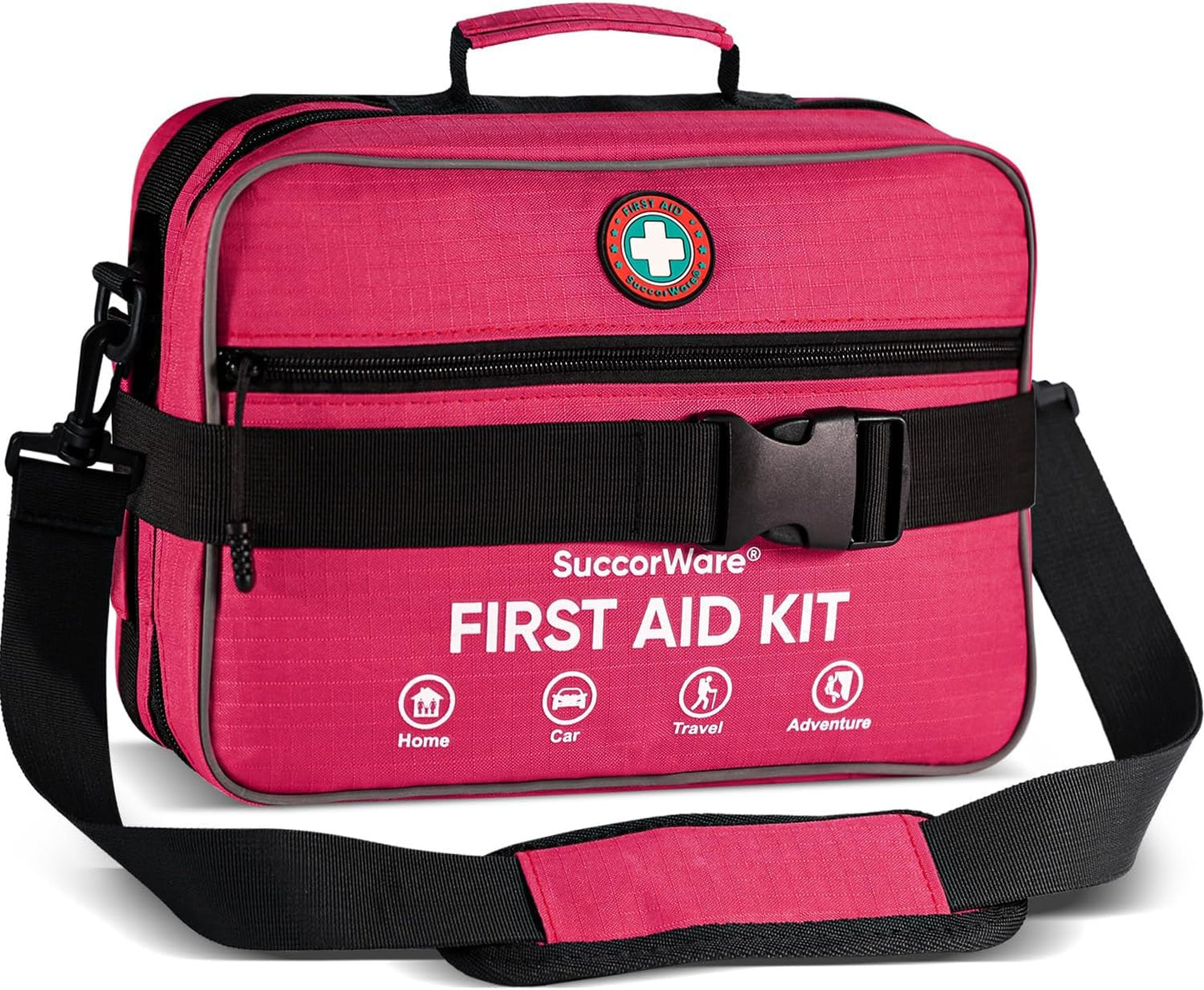 Skiennix Professional 435-Piece Large First Aid Kit - Comprehensive Emergency Medical Supplies for Home, Camping, Travel & More (Pink)