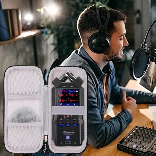 worfty for Zoom H4essential 4-Track Handy Recorder (2024 Model) Carrying Storage Case (Case Only) (Black)