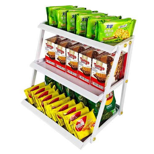 CozyNova 3 tier candy display - Snack holder with snack holder - Multi-functional counter snack and chip holder for stores - Cupcake display stand (White)