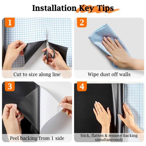 Borskyn Chalkboard Wallpaper Peel and Stick, 17.5"x393.7" Blackboard Contact Paper Self Adhesive, Vinyl Chalk Board Wall Sticker with 8 Colorful Chalks & 1 Rag