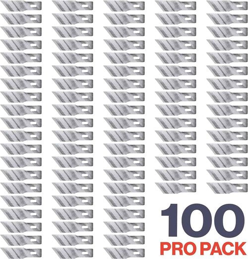 Excel Blades #19 Angled Wood Chisel Blades – 100-Pack 1-Inch Carbon Steel Craft Knife Replacement Blades – Ideal for Cutting, Chiseling, and Precision Carving - Made In USA