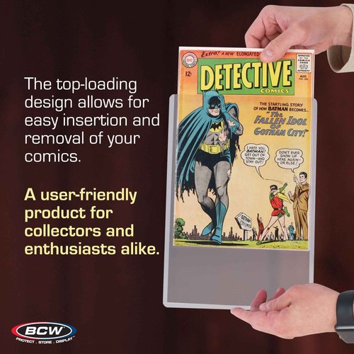 BCW Silver Age Comic Book Toploaders (20 Pack) | Rigid, Clear PVC Protection for Comics, Photos & Prints | Hard Top-Loading Case