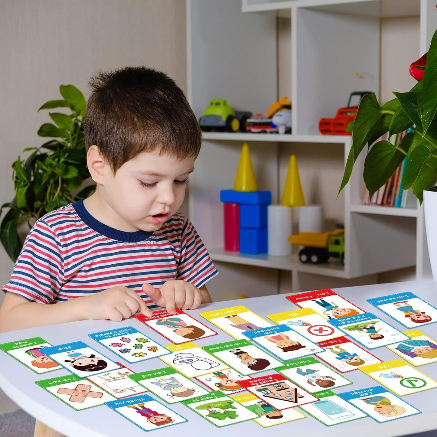 Skiennix Autism Communication Cards - 40PCS Visual Aid for Speech Delay & Language Learning | Special Needs Flash Cards