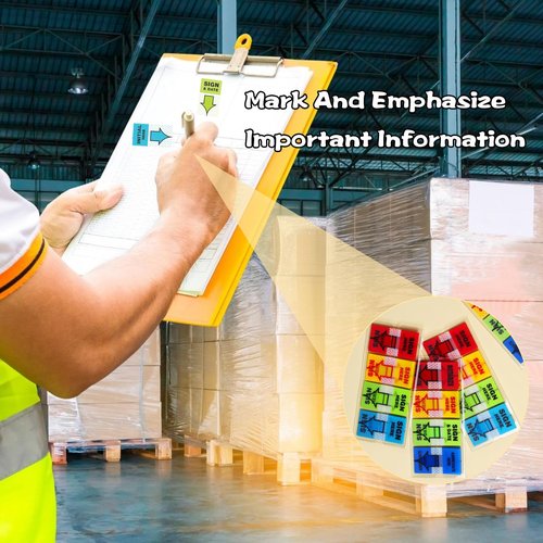 16 Pack 1600 Pieces Sign Here Tabs Sign Here Stickers Sign Here Flags Sign Here Notarize Initial Here Sign and Date for Office School Notebook Annotating Books Notary Books