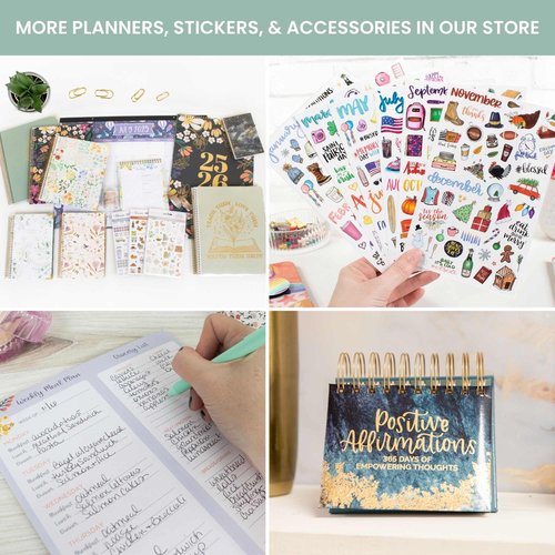 bloom daily planners Desk Calendar 2025-2026 - Academic Year Large Wall Calendar (July 2025 - July 2026) - 21” x 16” Desktop & Hanging Monthly Planner with Stickers for Home or Office - Holiday Icons