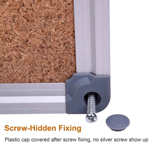 DexBoard 2-Pack 36 x 24 Inch Cork Board Bulletin Notice Board Message Memo Pin Board for Home Office School, Silver Aluminum Frame