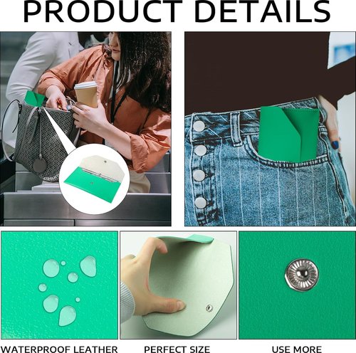 BLMHTWO Cash Wallet - Reusable Leather Envelope for Budgeting & Billing | Light Green