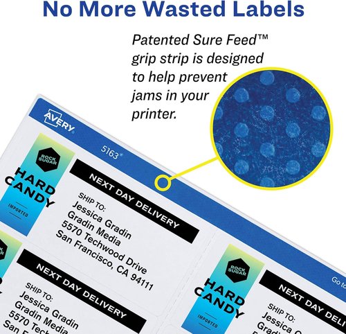 Avery Removable ID Labels - Sure Feed Technology with Removable Adhesive | 1" x 2-5/8", 750 Labels
