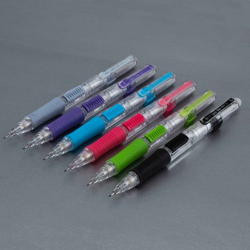 Pentel Quick Click Mechanical Pencil, (0.7mm) Med Line, Canister, Assorted Colors (A/D/N/P/S/V), 36-PK (PD217PC36M)