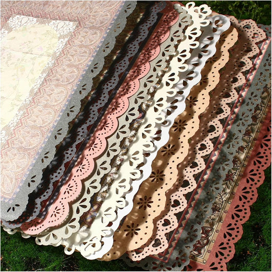 Vintage Lace Edged Scrapbook Paper Set by [Brand Name] - 30 Assorted Sheets for Junk Journaling & Collage