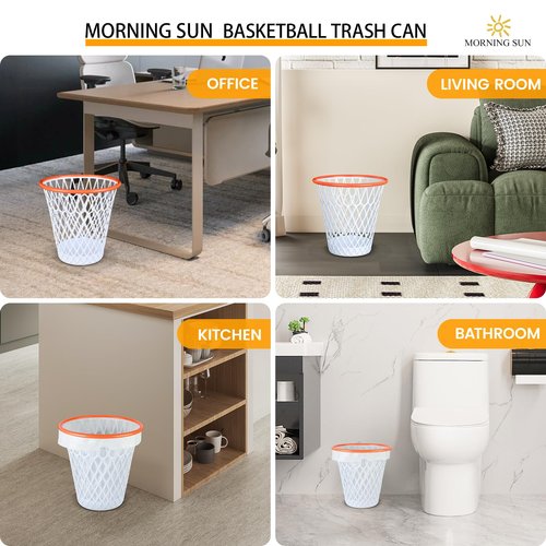 8PCS Basketball Hoop Wastebasket,Basketball Trash Can,Basketball gift,Gym,Basketball-Themed Gift, Garbage Bin, 4.5 Gallon,Basketball Hoop,Garbage Can,Basketball Net Waste Basket for Office,Bedroom