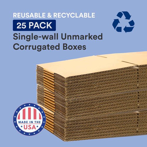 BOX USA 13 x 10 x 15 Corrugated Cardboard Boxes, Medium 13"L x 10"W x 15"H, Pack of 25 | Shipping, Packaging, Moving, Storage Box for Home or Business, Strong Wholesale Bulk Boxes