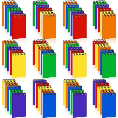 60 Pack Spiral Memo Pads 3 x 5 Inch Spiral Journal Lined Wirebound College Ruled Notebook Solid Colors, 75 Sheets/pad, Notebook for School Travel Office Business Supplies