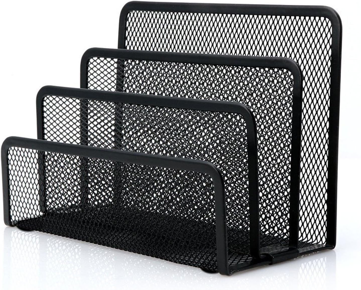 Skiennix Desk Mail Organizer - 3 Vertical Metal Mesh Compartments for Home & Office | File Holder & Letter Sorter
