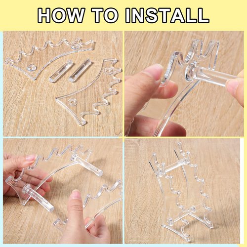 Marspark 10 Pcs Plastic Pen Holder Stand 6 Slots Pen Display Stand Eyebrow Pen Stand Make up Brush Holder Horizontal Pen Display Brush Rack Organizer for Home Office Use (Clear)