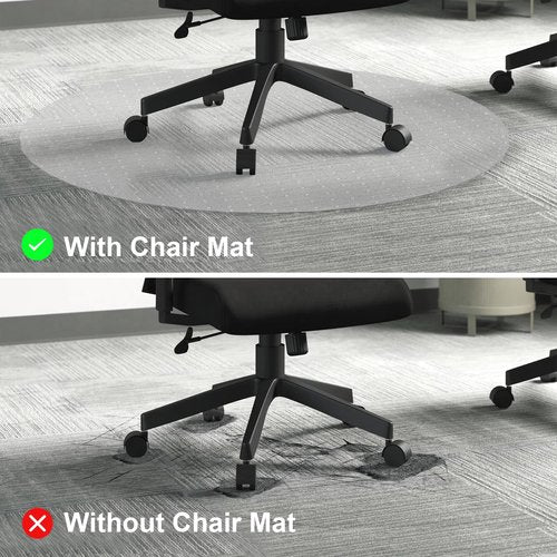 Heavy Duty Office Chair Mat for Carpet 36"x36" PVC Material Chair Mat for Carpeted Floor Slip Resistant Carpet Protector for Home Office Easy Glide Desk Floor Mat for Office Chair on Carpets(Clear)