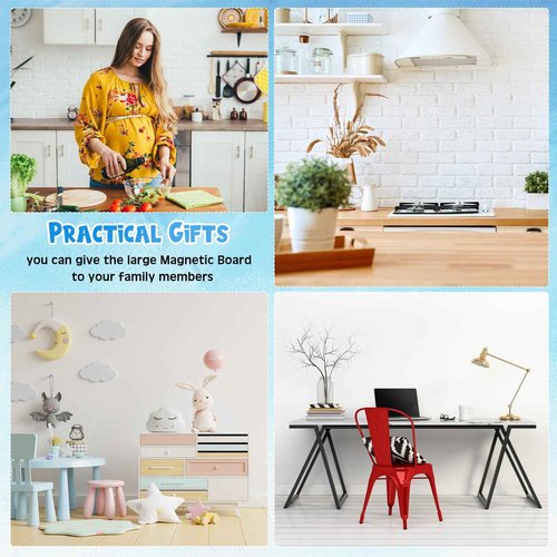 Mooliwe 2 Pcs 48 x 2 Frameless Magnetic Bulletin Board Strip for Wall Stainless Iron Metal Bulletin Bar Board Memo Strip with 16 Magnets 4 Nails 4 Wall Anchors for School Office Home