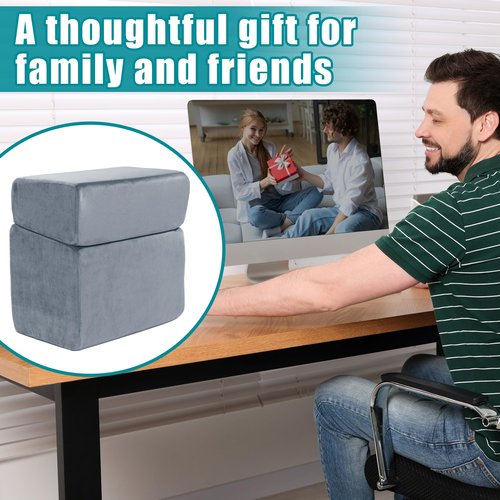 MABOZOO Foot Rest Under Desk, 3 Adjustable Height Foot Rest with High-Density Foam Ergonomic Design Foot Stool with Removable and Washable Cover for Office Home Travel - Gray