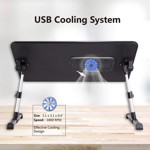 Lap Desk for Laptop, 8AMTECH Ajustable Laptop Table with Cooling Fan Office Desk for Lap-top, Working, Reading, Writing, Drawing and Eating in Bed Sofa Floor Couch