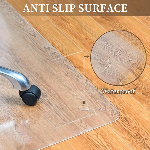 Naturei Large Chair Mat for Hard Floors, 48” x 60” Clear Floor Protector Mat, Easy Rolling Desk Chair Mats for Hardwood, Easy to Clean (Rectangle)