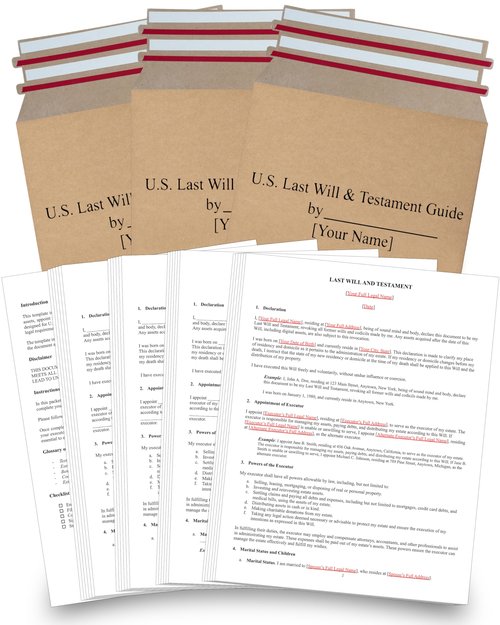 TillBio 2025 Last Will and Testament Kit (3-Pack) – DIY Estate Planning Forms, Lawyer-Prepared Templates with Instructions & Security Envelopes – Valid in All 50 States