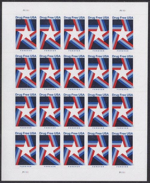 Drug Free USA First-Class Mail Forever Postage Stamps - 2020 Scott 5542 | Sheet of 20