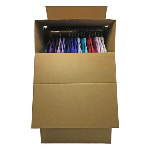 Uboxes "Shorty Space Saving Wardrobe Moving Boxes (Bundle of 6) 20"" x 20"" x 34"" Moving Boxes", corrugated