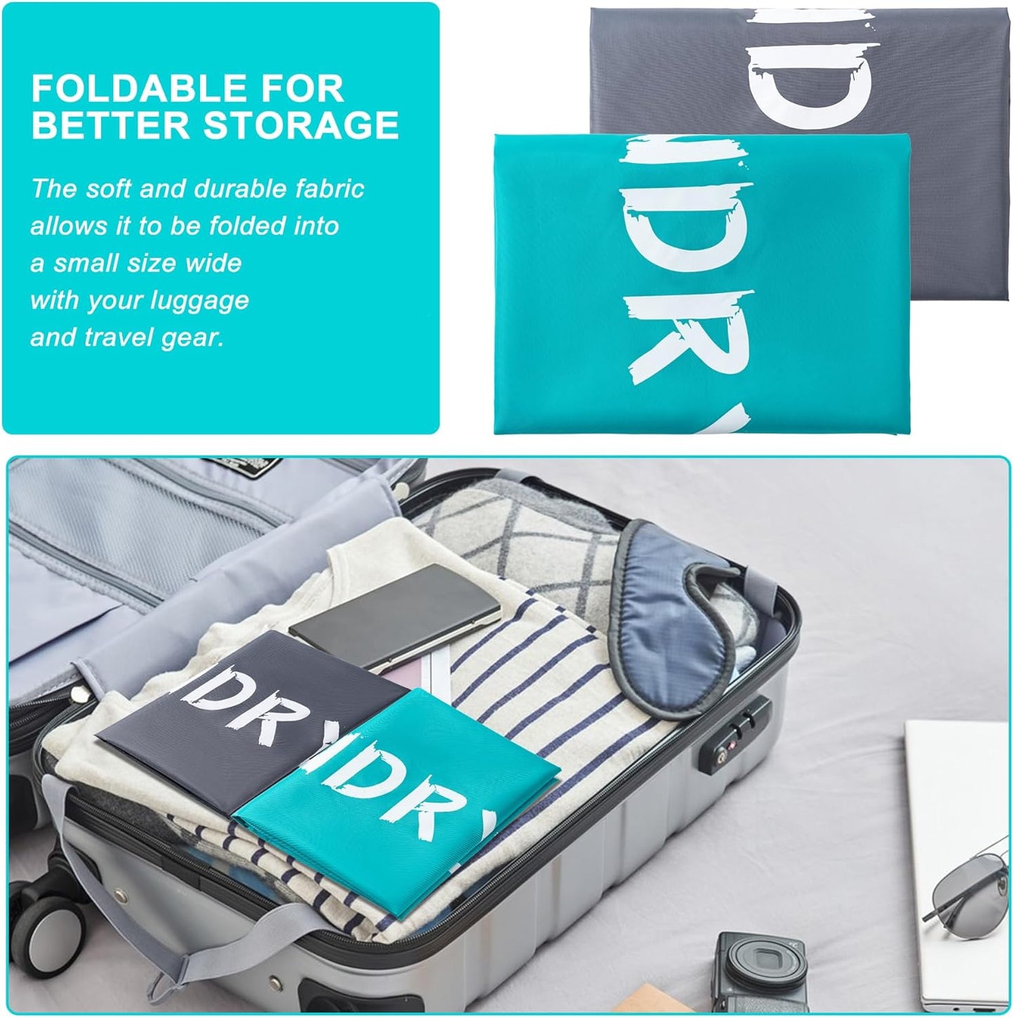XL Travel Laundry Bag by [Brand Name] - Machine Washable Organizer with Drawstring | Holds 4 Loads, 24" x 36"