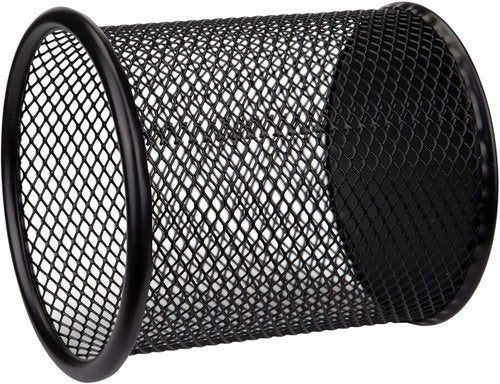 Nicunom 12 Pack Metal Pen Holder Wire Mesh Pen Cup Pencil Holder Pencil Cup for Desk Office Pen Organizer, Black