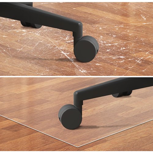WHWM Large Clear Floor Mat 118.1" x 55.1" - Pet Flooring Protector, Clear Plastic Rug Protector, Vinyl Floor Mat - Ideal for Hardwood Floors, Home & Office Use - Waterproof and Easy to Clean