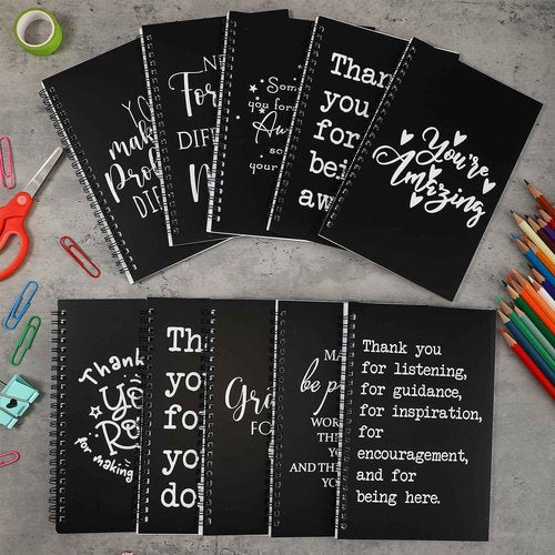 Yeaqee 20 Pcs Thank You Gifts Bulk, Employee Appreciation Gifts, Inspirational Spiral Notebook/Journal for Women Men Office School Coworker Teacher Volunteer Present