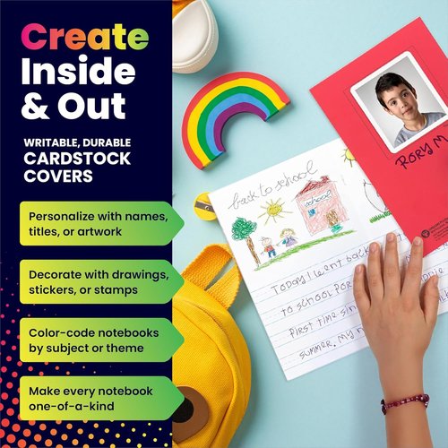 Hygloss Half Blank Books - Creative Writing & Illustration Journals | 100 Pack, 5.5" x 8.5" for Kids K-2
