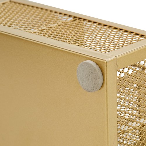 Annova Mesh Desk Organizer Office with 7 Compartments + Drawer/Desk Tidy Candy/Pen Holder/Multifunctional Organizer (Gold)