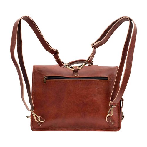 Handmade Leather Messenger Laptop Computer Satchel Distressed Bag (13" X 18") Stylish Backpack and Briefcase Bag for Men (PATTERN 2)