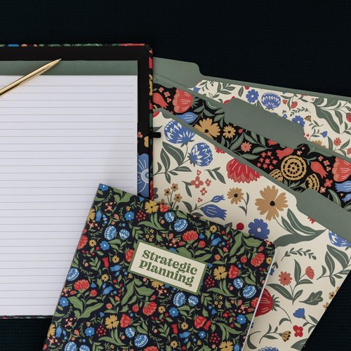 Steel Mill & Co Cute File Folders, Set of 9, Document Organizer for Filing Cabinet, Decorative Letter Size Files, Wanderlust
