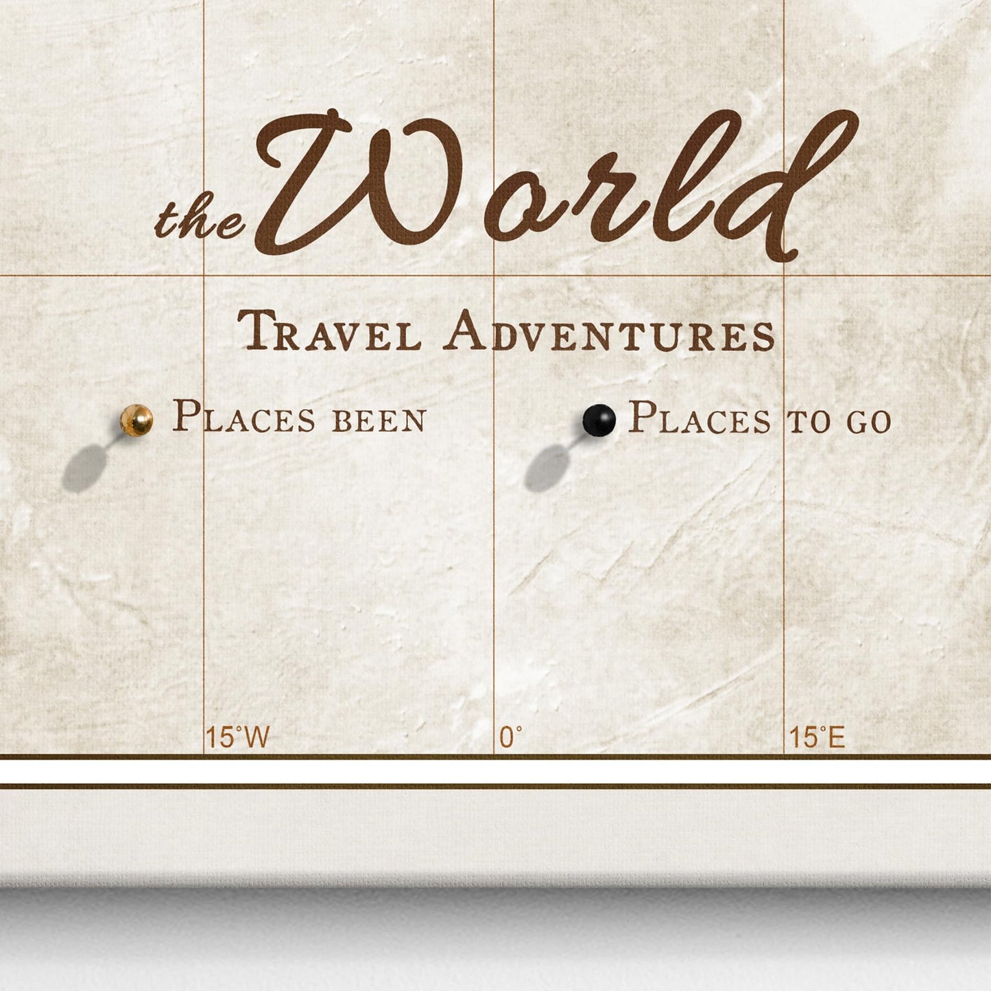 Canvas World Map with Cork Pin Board - English Lettering - Decorative Wall Decoration for All Rooms - Canvas Pictures with World Map Motif (90x60 cm, Pattern 20)