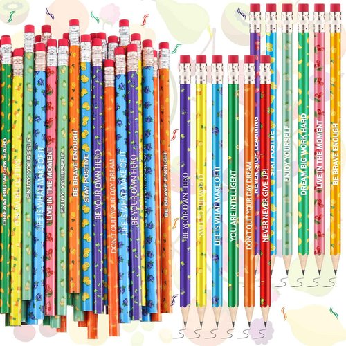Gersoniel 240 Pcs Scented Pencils Bulk for Kids Inspirational Motivational Cute Fun Fruit Wood Smelly Graphite Pencils with Erasers for School Classroom Office Students Girls Boys Gifts Supplies