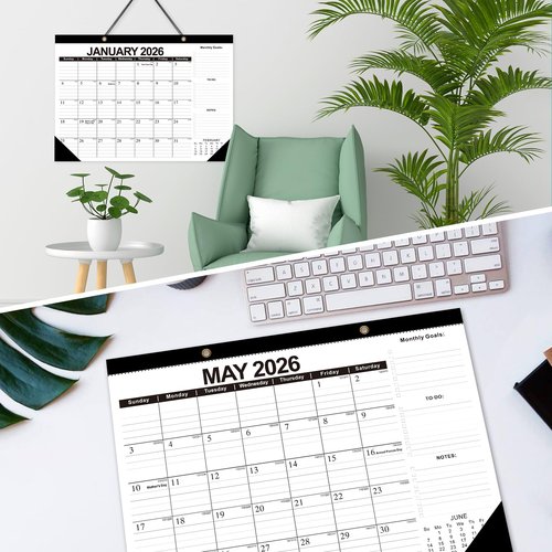 Wall Calendar 2025-2026 with Julian Date,Desk Calendar Wall Calendar from July 2025 to December 2026,18 Months Calendar 17"×12" Thick Paper for Office School Home