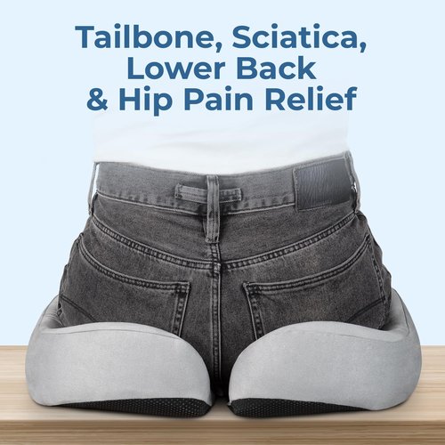 5 STARS UNITED Half Moon Bolster Semi-Roll Pillow and Seat Cushion for Office Chair, Bundle