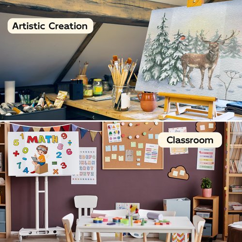Somime 4 Pack Trifold Poster Board, 16x24 Inches White Presentation Board, Portable Display Board for Science Fair, School DIY Project and Business Exhibitions