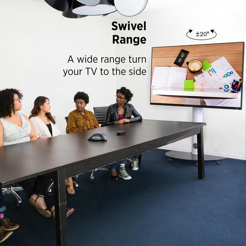 ProMounts Premium Mobile TV Stand for 32" to 72" LCD LED Flat/Curved Panel TVs, ± 20° Swivel TV Cart Holds Up to 88lbs, Portable TV Stand with Max Vesa 600x400mm, TV Rolling Stand for Office/Home