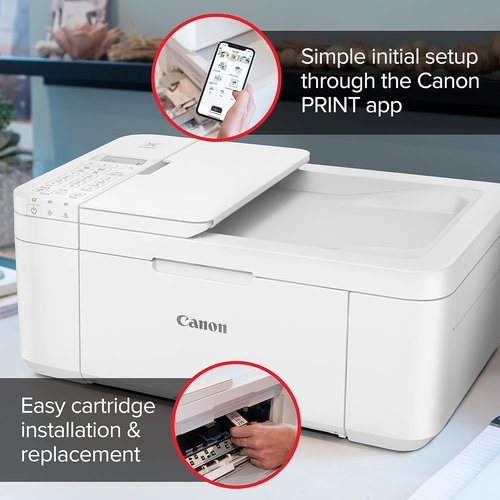 Canon PIXMA TR4720 Wireless All-in-One Inkjet Printer - Print, Copy, Scan, Fax | 4800 x 1200 dpi, White