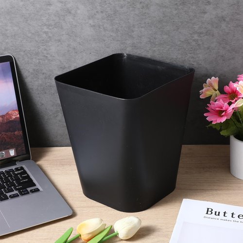 mekueeex 6 Pcs Plastic Trash Can Small Wastebasket Garbage Bin Container for Bathroom, Bedroom, Home Office, Living Room, Kitchen (Black)