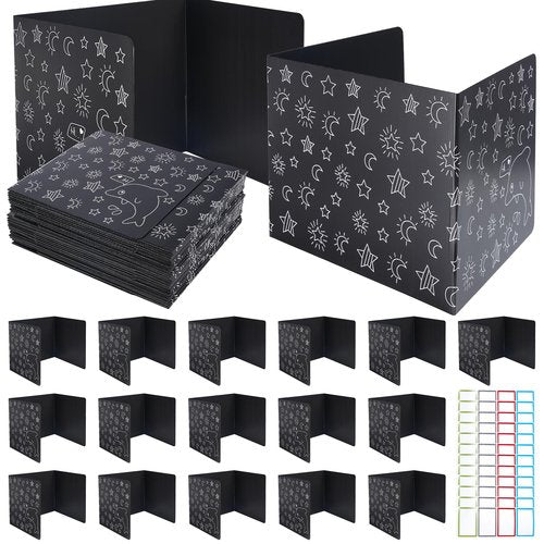 Alyclip 16 Pack Privacy Folders for Students - Durable & Waterproof Desk Dividers for Students,School Supplies for Teachers,Classroom Furniture,Easy to Clean Testing Dividers for Classroom,Dolphins