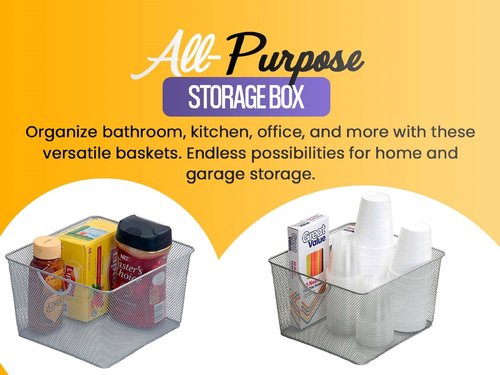 YBM HOME Magnetic Pencil Holder Wire Mesh Storage Basket Organizer with Strong Magnets Excellent for Whiteboard, Fridge and Locker Accessories, 2-Pack Medium